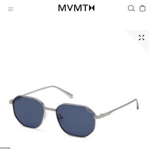 MVMT Abstract Polarized Men's Sunglasses Silver Gunmetal Frame Blue/Grey Lens